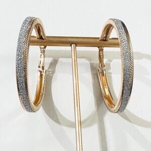 Gold Glitter Hoop Earrings